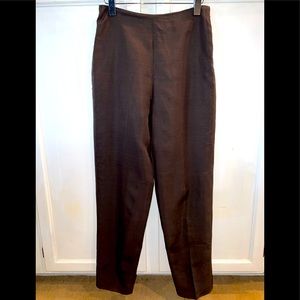 🔥Vintage! Chocolate brown raw silk dress pants lined w/side zip Giorgio Armani